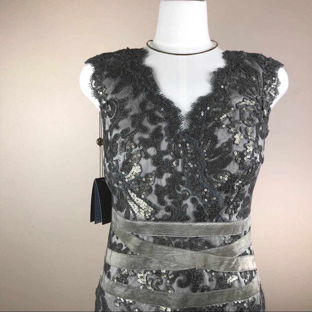 Tadashi Shoji Embellished Sheath Lace Dress
